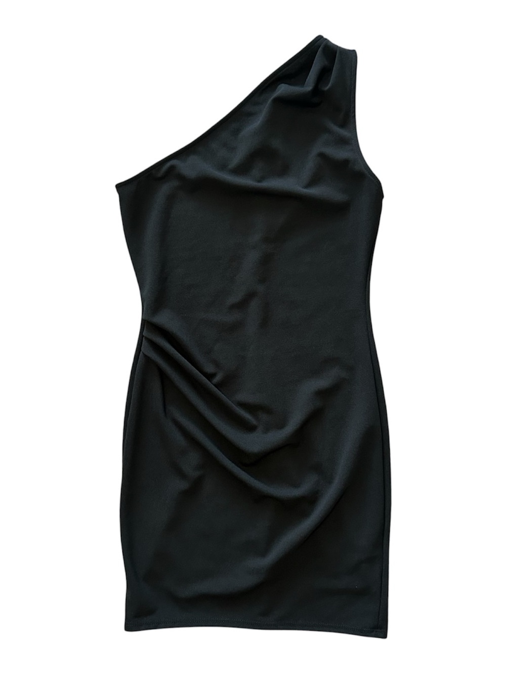 Jump Apparel Asymmetrical One-Shoulder Black Dress